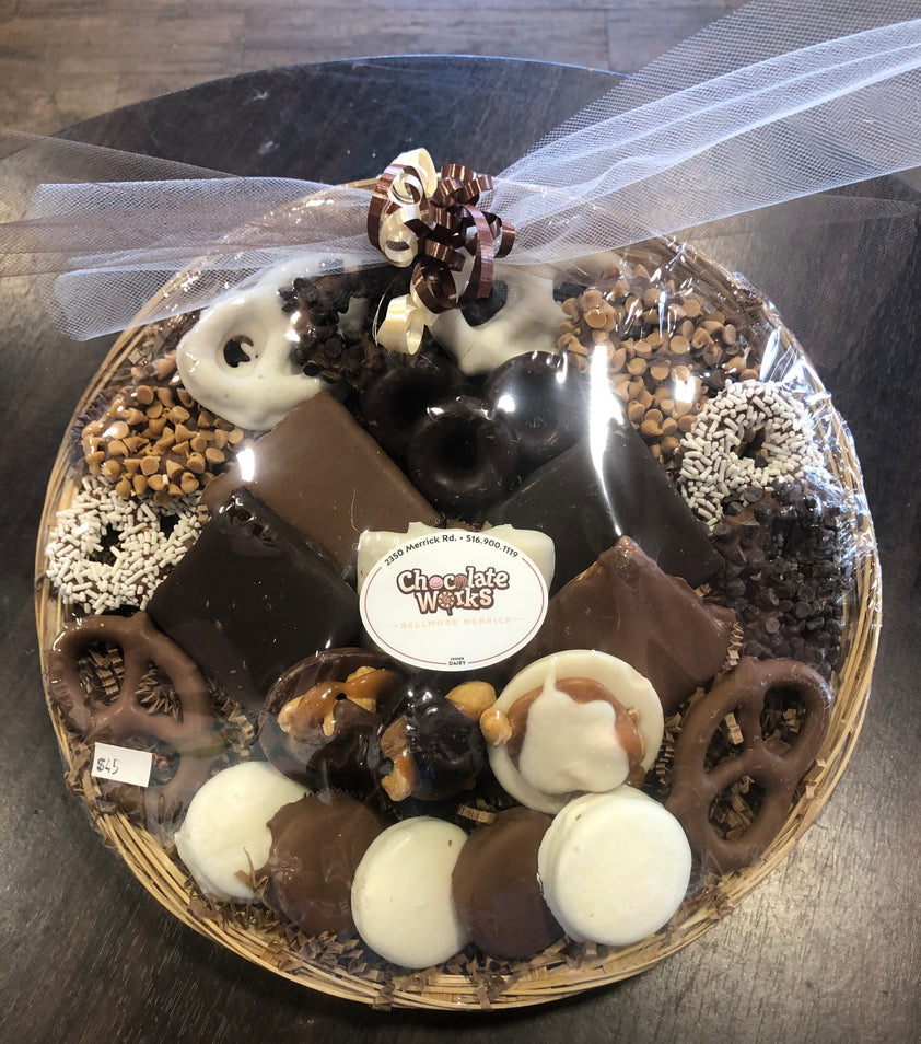 Assorted Chocolate Round platter – Chocolate Works of Bellmore